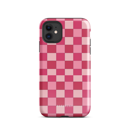 Cherry Checkmate Elegance | Protective Phone Case