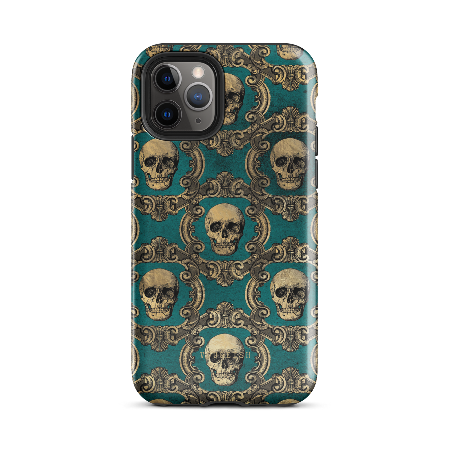 Golden Swirls and Skulls | Protective Phone Case