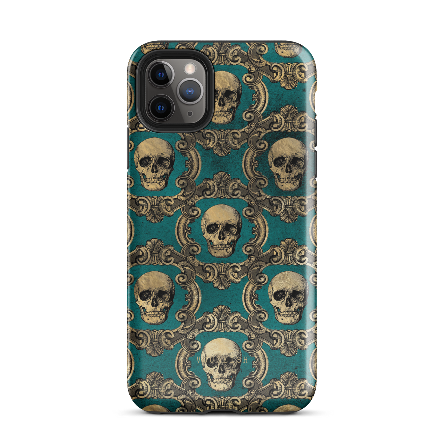 Golden Swirls and Skulls | Protective Phone Case