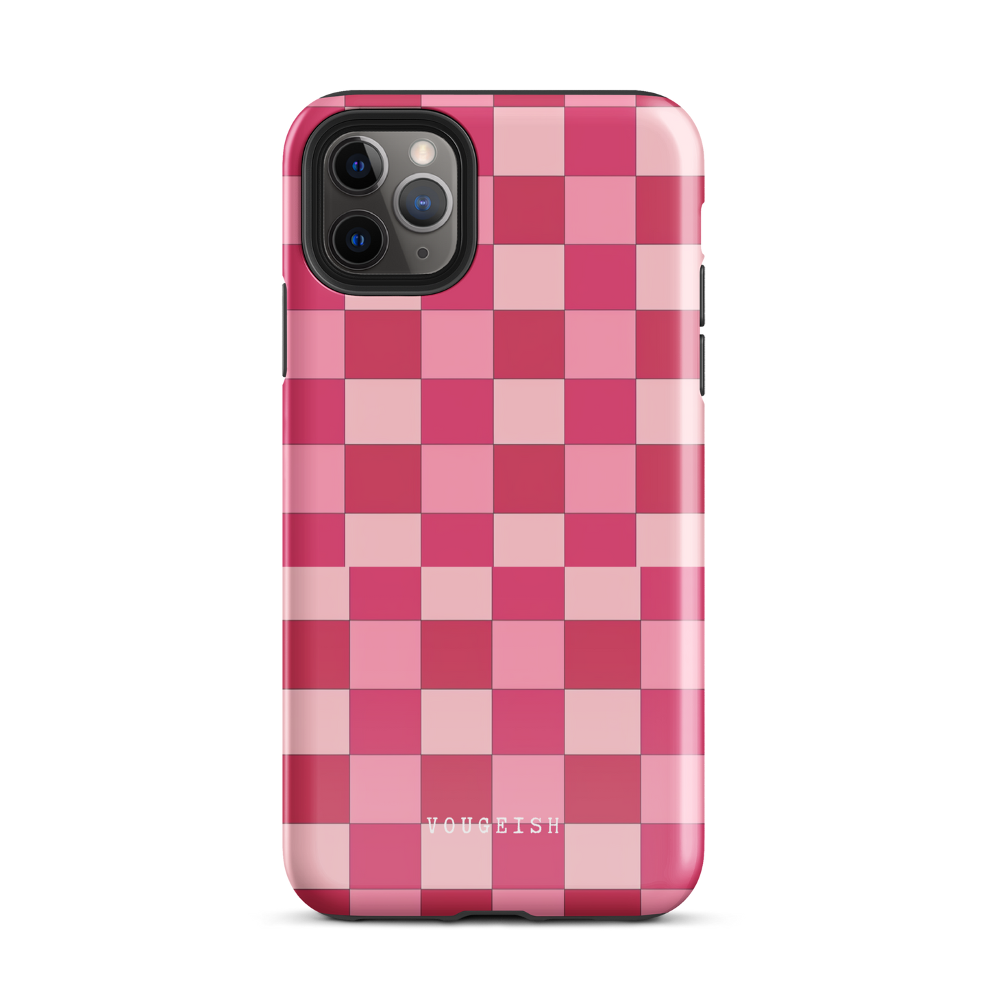 Cherry Checkmate Elegance | Protective Phone Case