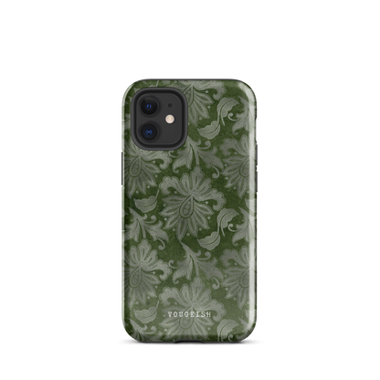 Dark Green Paisley | Protective Phone Case