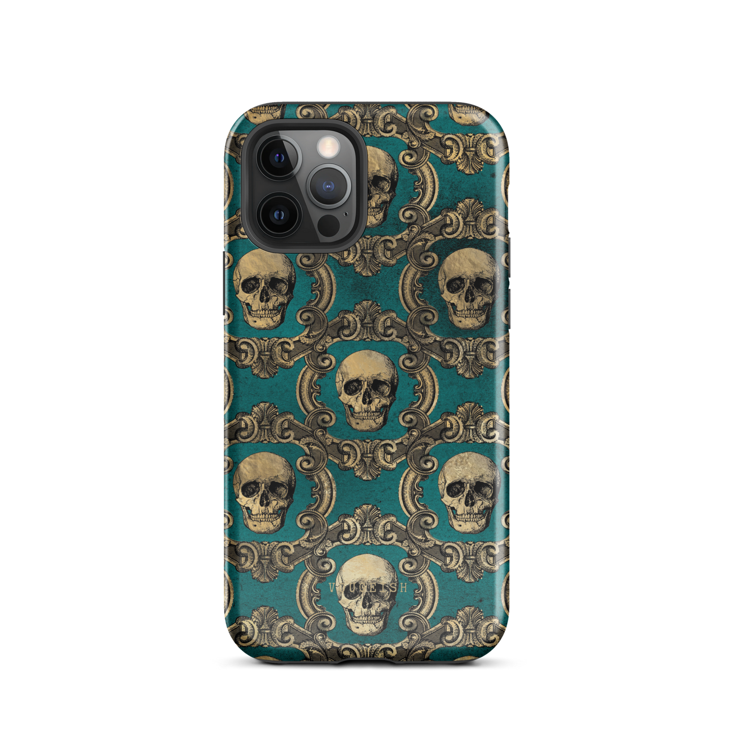 Golden Swirls and Skulls | Protective Phone Case