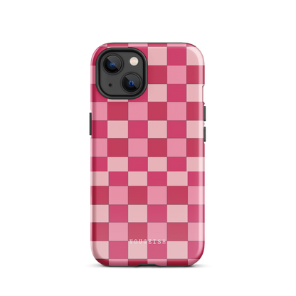 Cherry Checkmate Elegance | Protective Phone Case