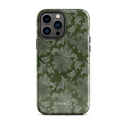 Dark Green Paisley | Protective Phone Case