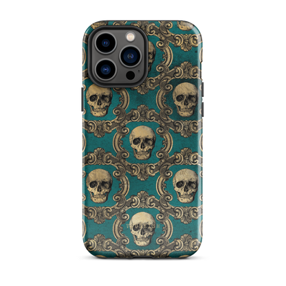 Golden Swirls and Skulls | Protective Phone Case