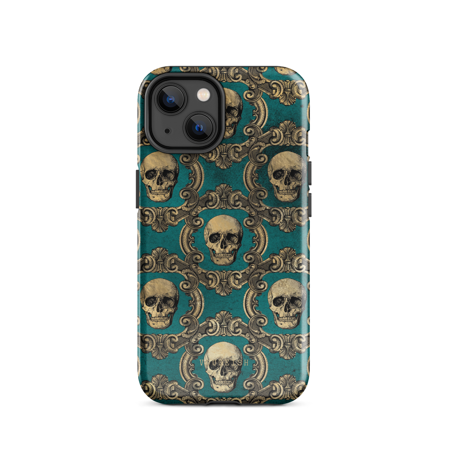 Golden Swirls and Skulls | Protective Phone Case