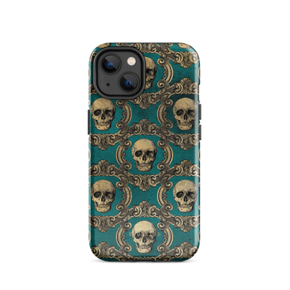 Golden Swirls and Skulls | Protective Phone Case