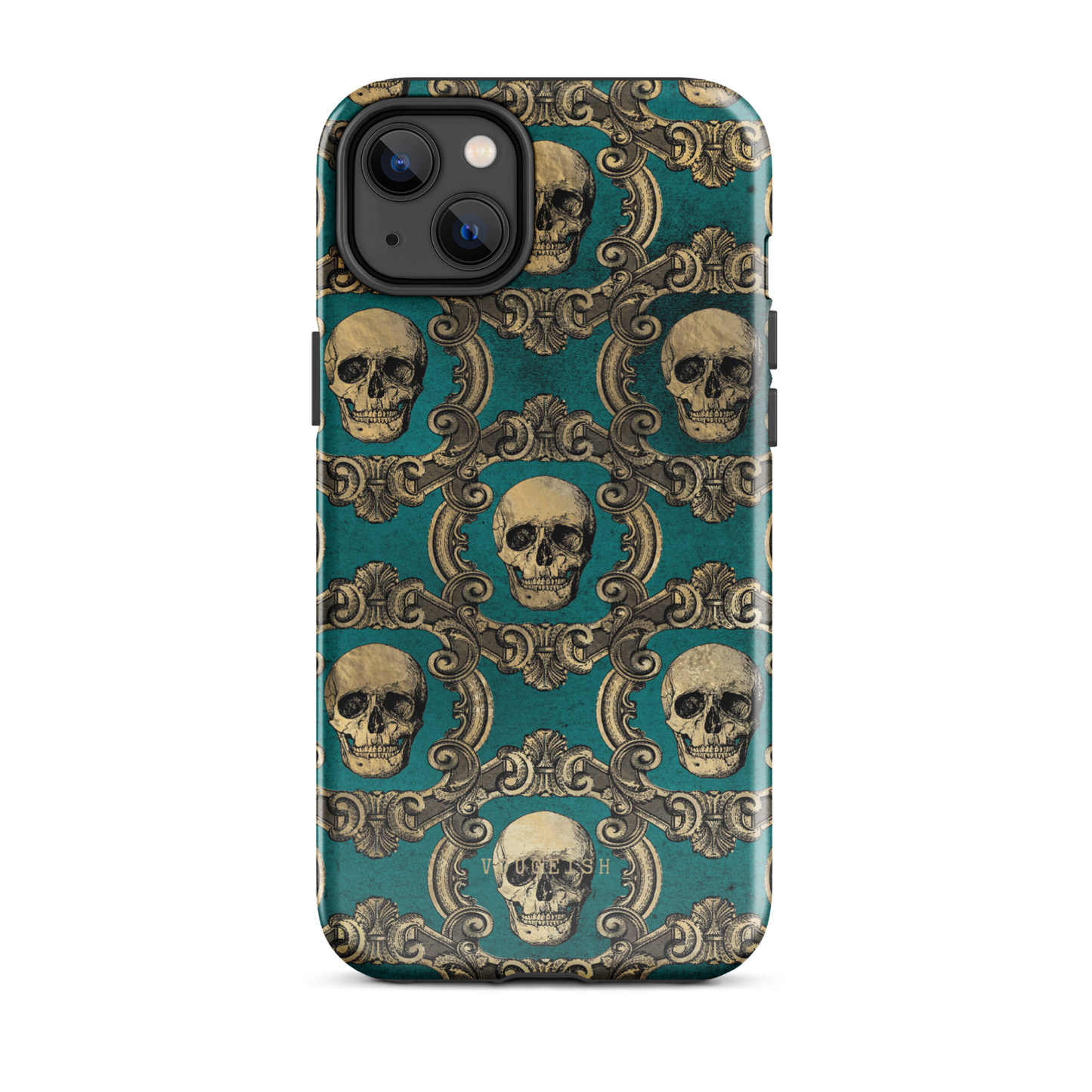 Golden Swirls and Skulls | Protective Phone Case