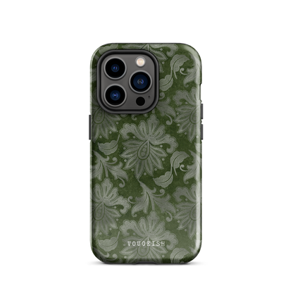 Dark Green Paisley | Protective Phone Case