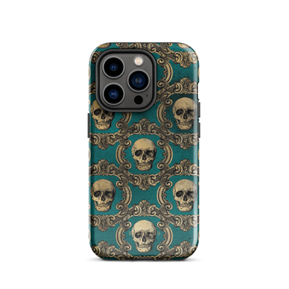 Golden Swirls and Skulls | Protective Phone Case