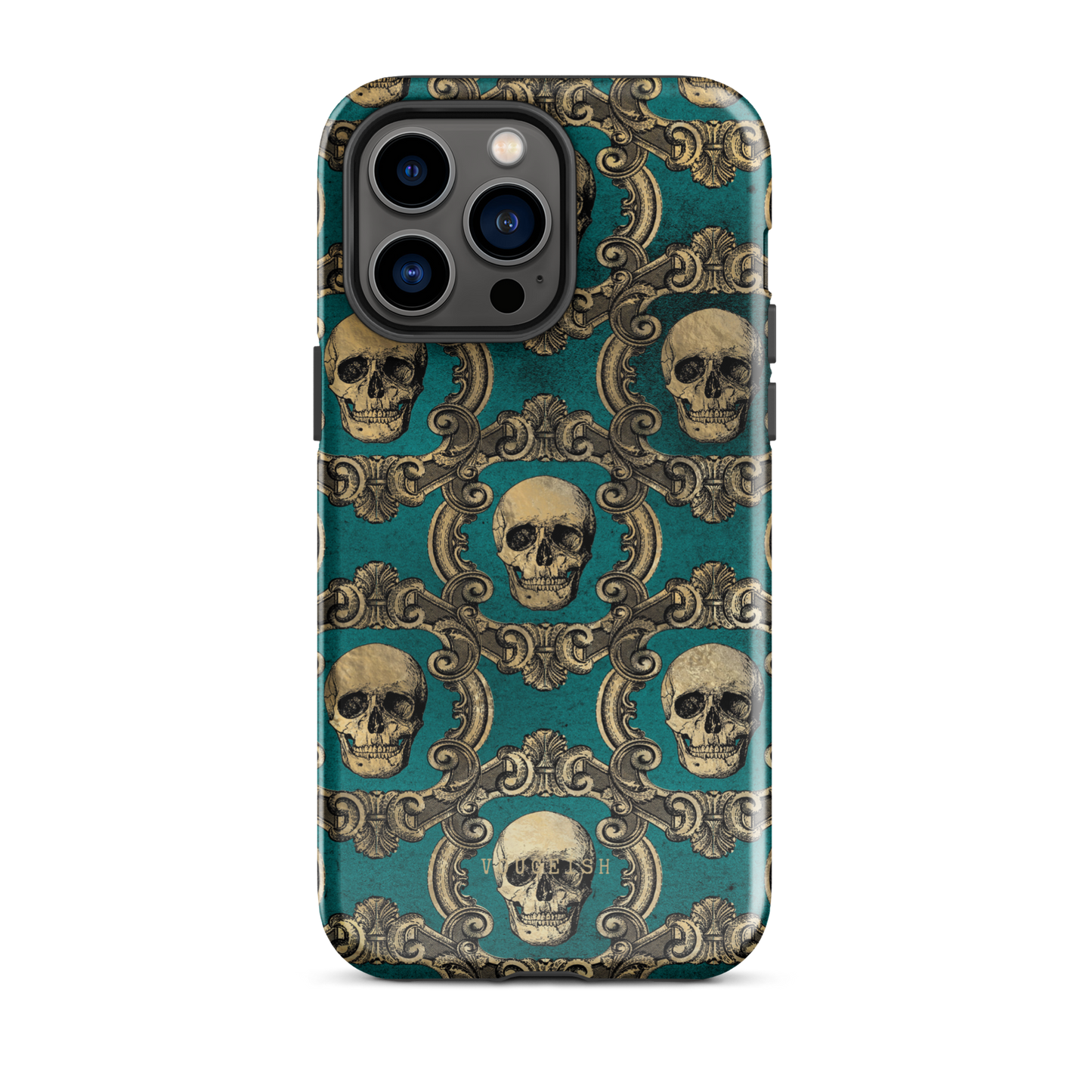 Golden Swirls and Skulls | Protective Phone Case