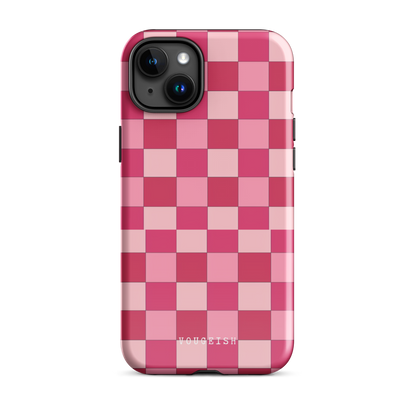 Cherry Checkmate Elegance | Protective Phone Case