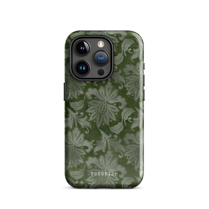 Dark Green Paisley | Protective Phone Case