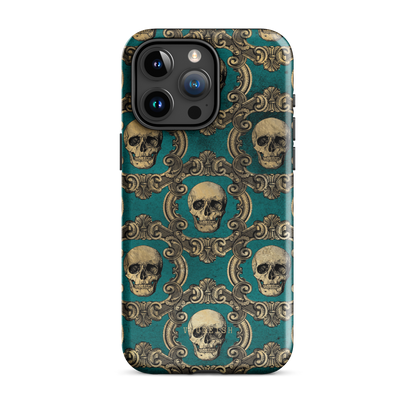 Golden Swirls and Skulls | Protective Phone Case