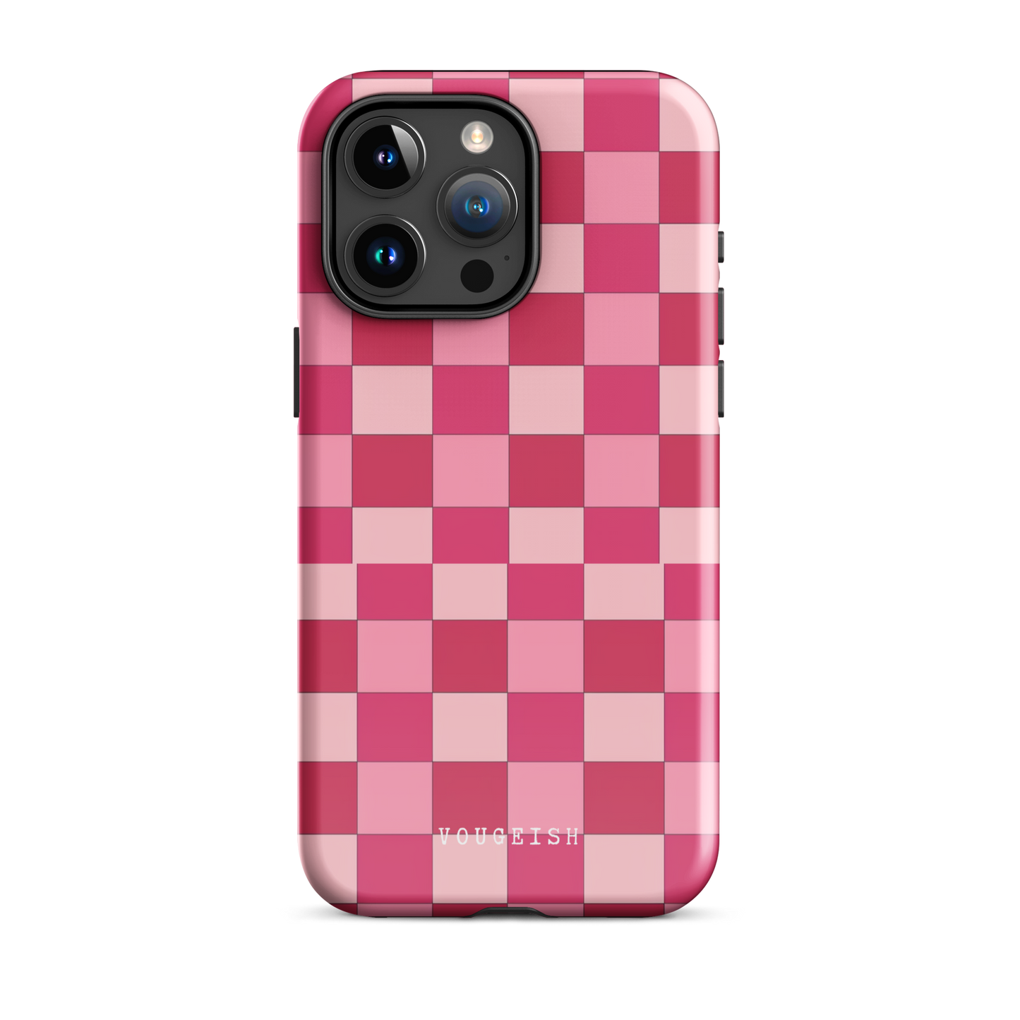 Cherry Checkmate Elegance | Protective Phone Case