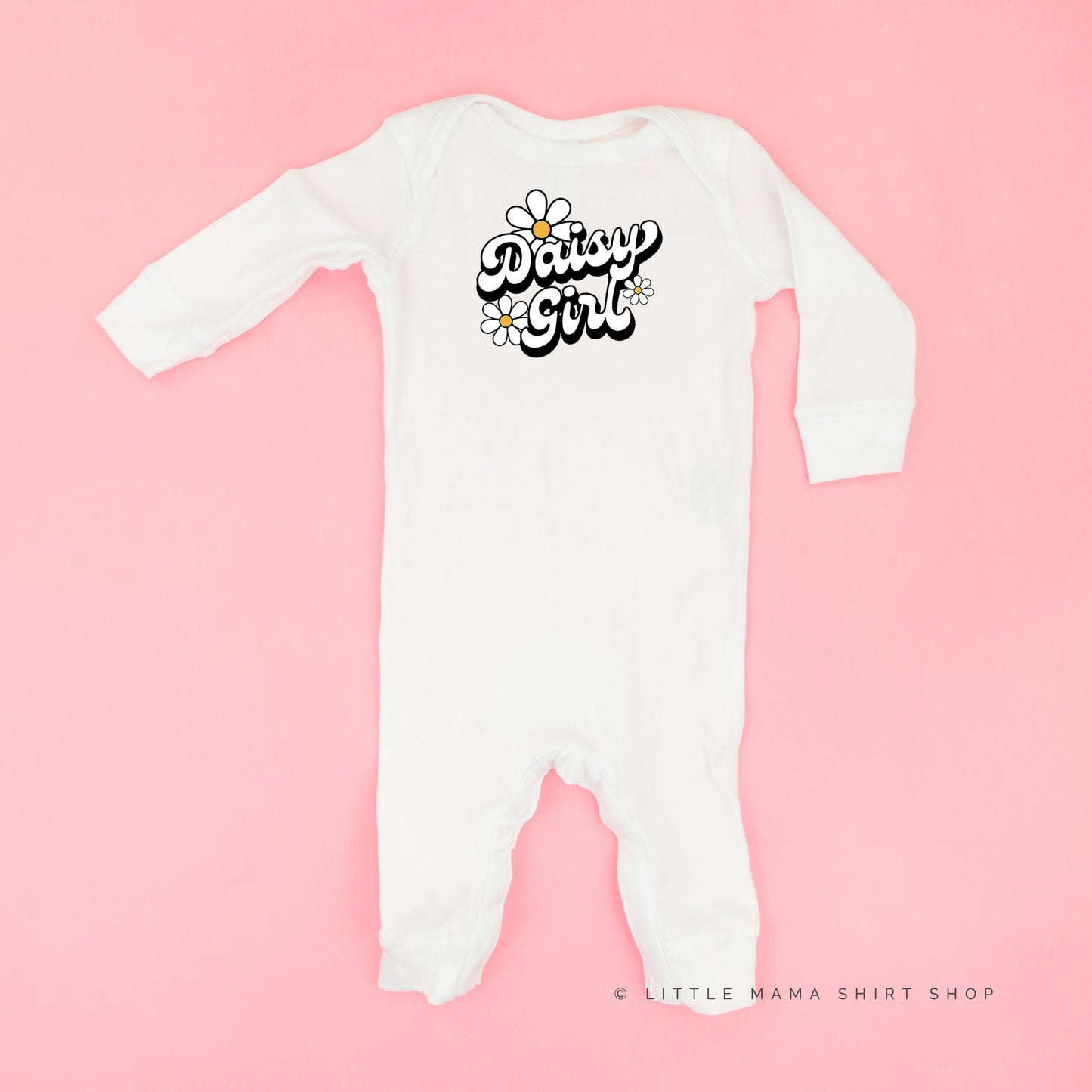 DAISY GIRL - w/ Full Daisy on Back - One Piece Baby Sleeper