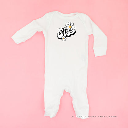 DAISY - SIS - w/ Full Daisy on Back - One Piece Baby Sleeper