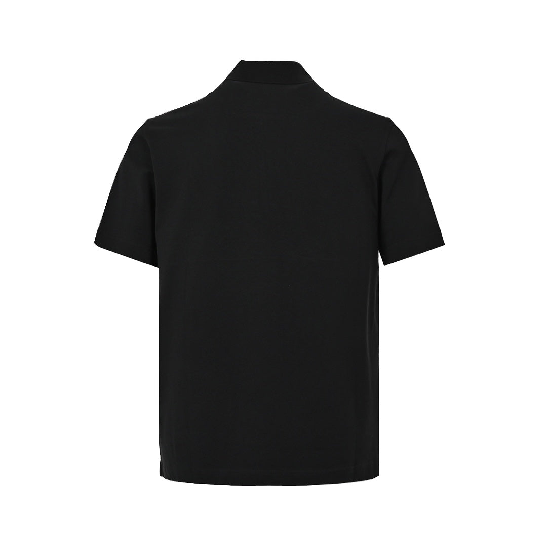 Half Zip Letter Printed Polo Short Sleeve