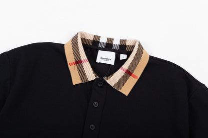 Classic Plaid Patchwork Polo Shirt