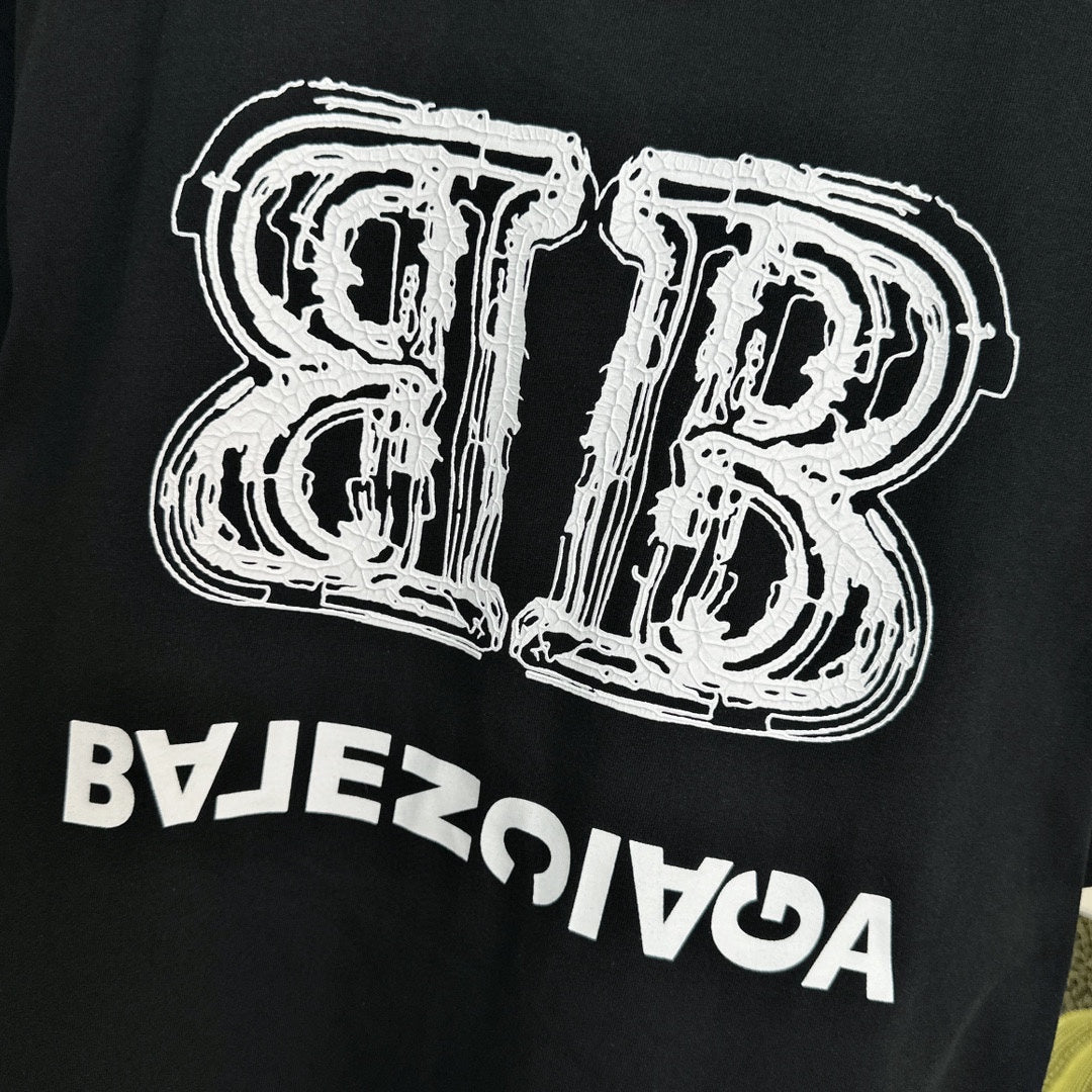 Double B Inverted Letter Print T Shirt