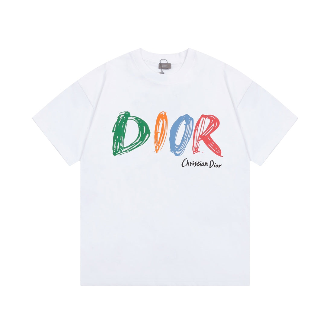 Summer new CD letter printed T-shirt