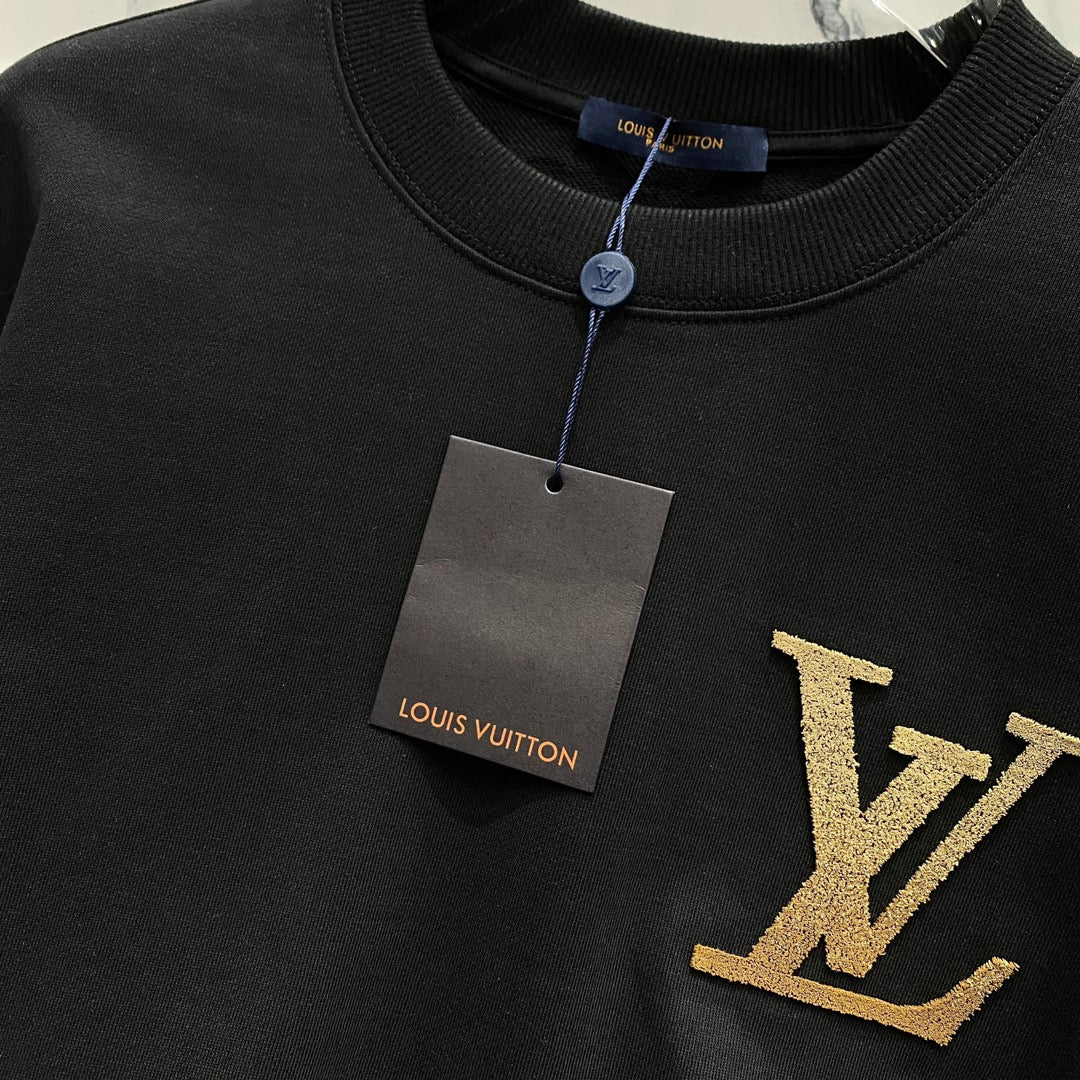 Gold Letter Embroidery Sweatshirt