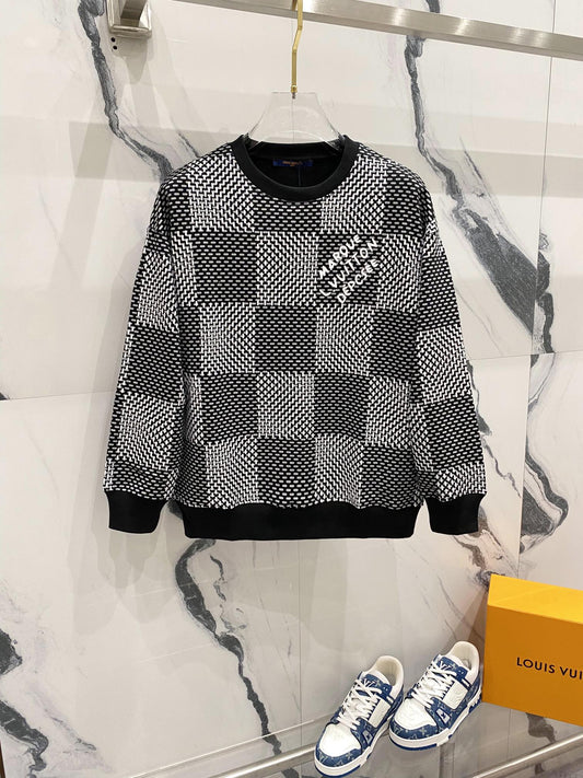 Checkerboard Print Sweatshirt