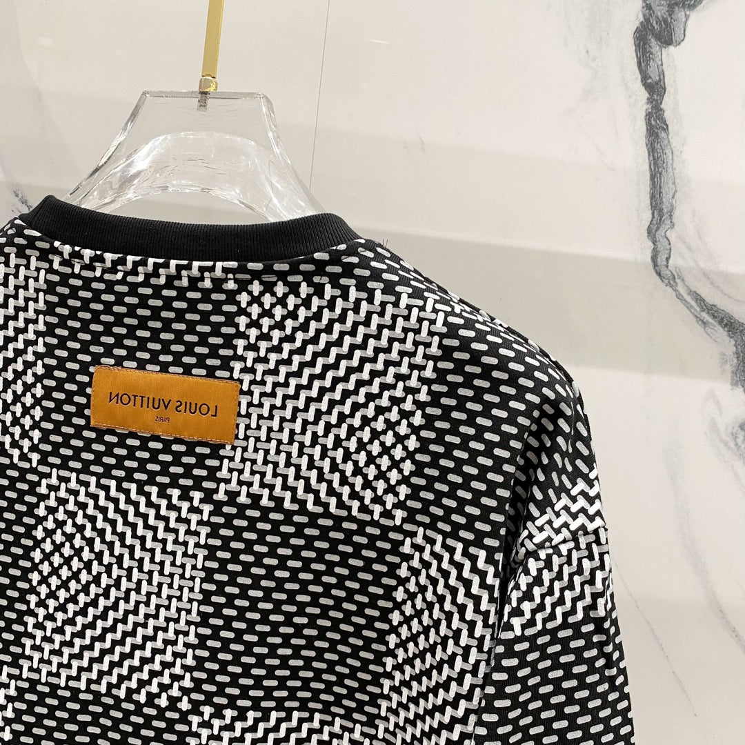 Checkerboard Print Sweatshirt