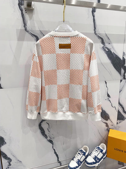 Checkerboard Print Sweatshirt