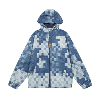 Blue Flag Grid Jacket