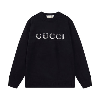 Blurred lettering logo wool sweater