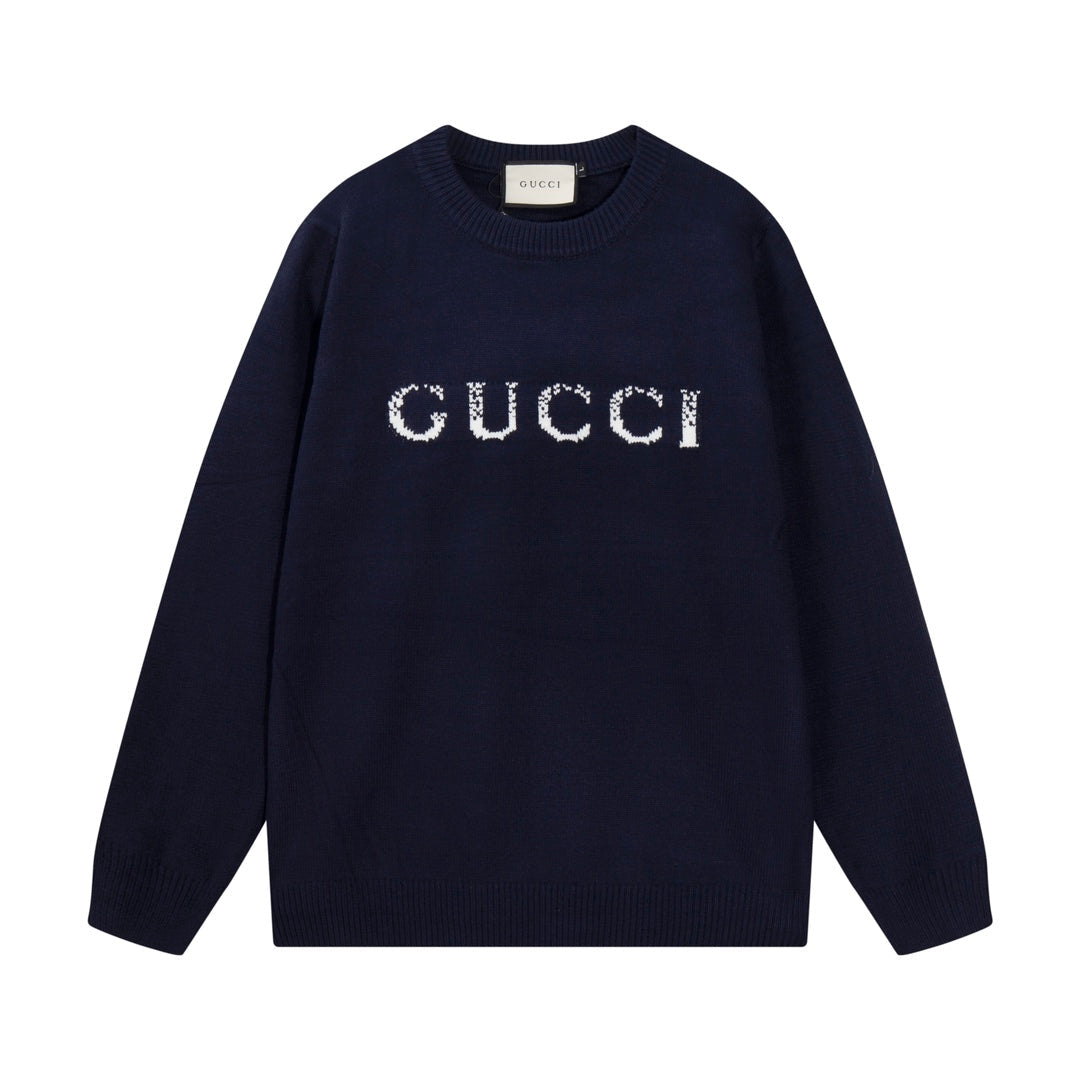 Blurred lettering logo wool sweater