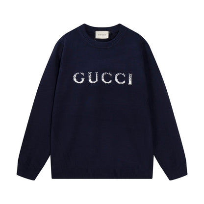 Blurred lettering logo wool sweater