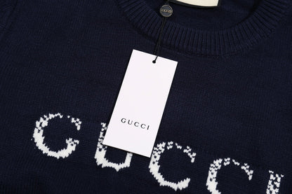 Blurred lettering logo wool sweater